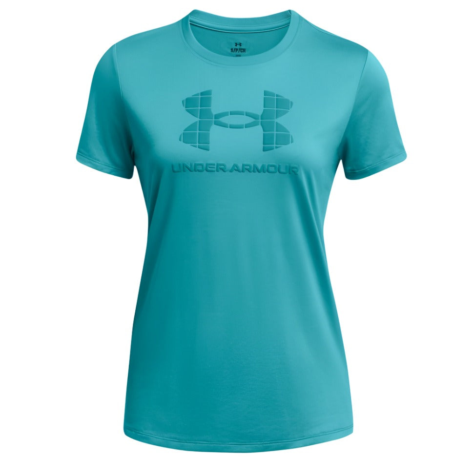 Under Armour Boys Tech Split Wordmark SS Tee Circuit Teal - Donaghys