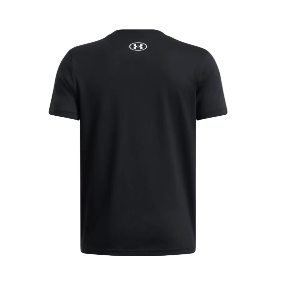 Under Armour Boys T-Shirt Logo Wordmark SS Black/White