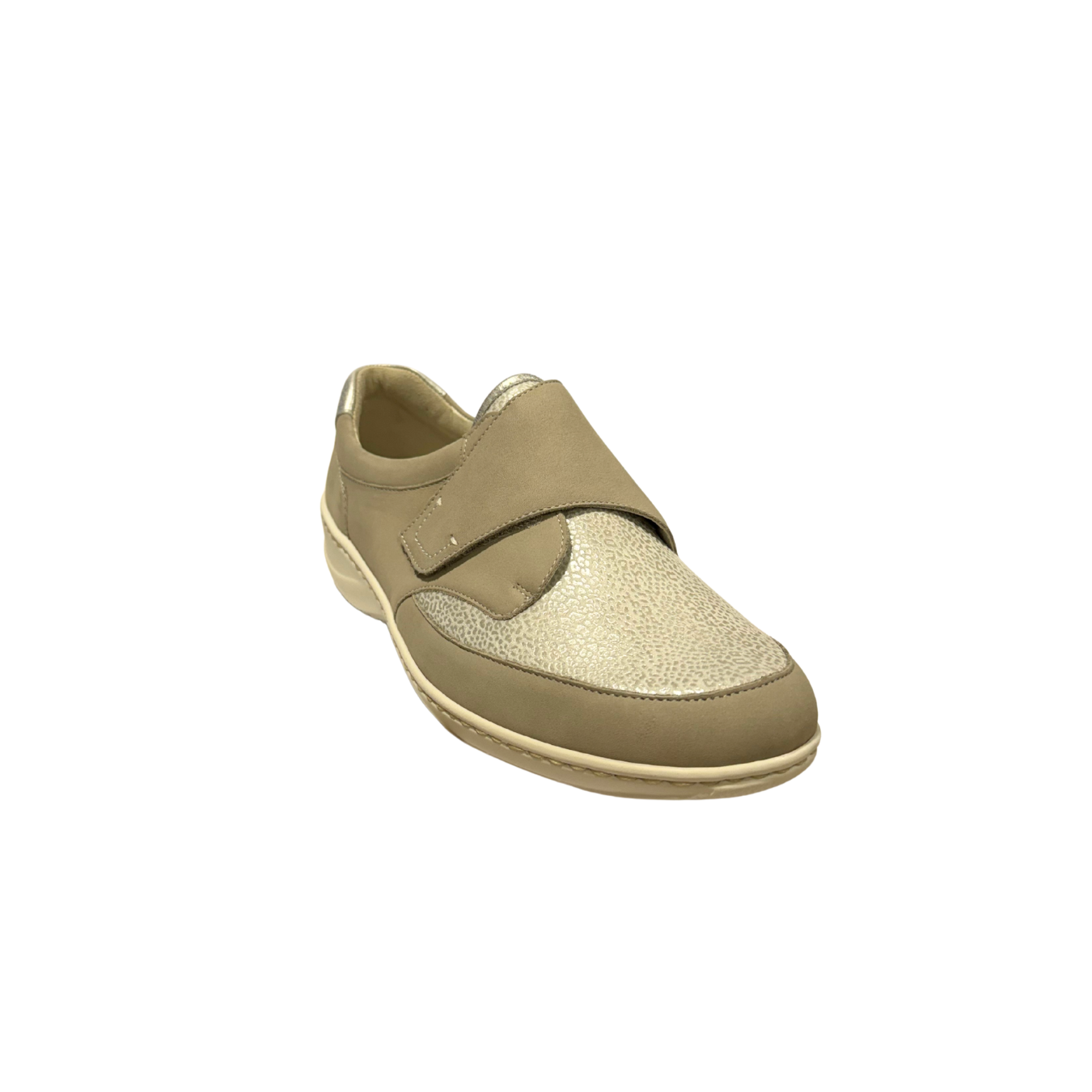 Wauldlaufer Womens Wide Fitting Shoe 607K31 Stein/Cement/Argento