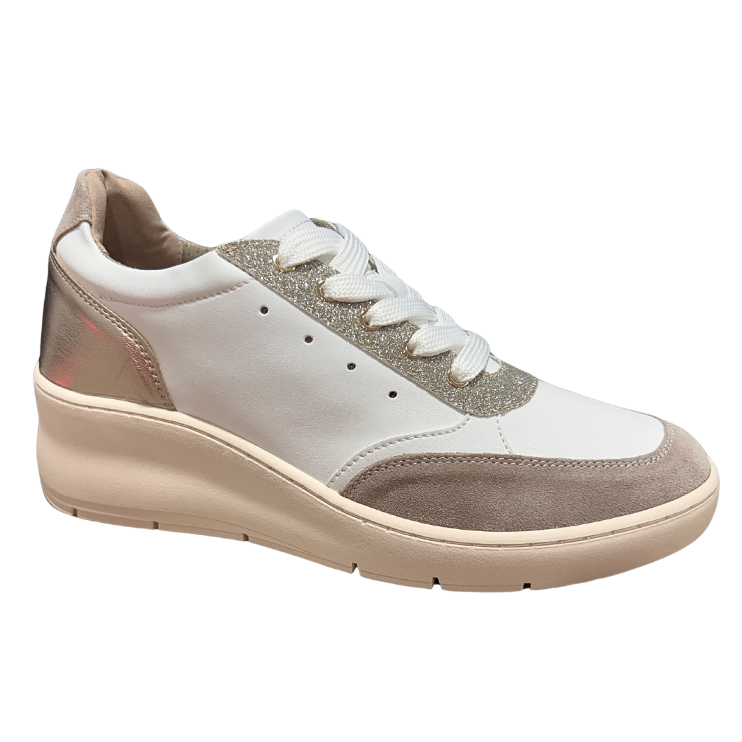 Donna Serena Womens Trainer 8G5606DM Idea Velour Pelle Tortora