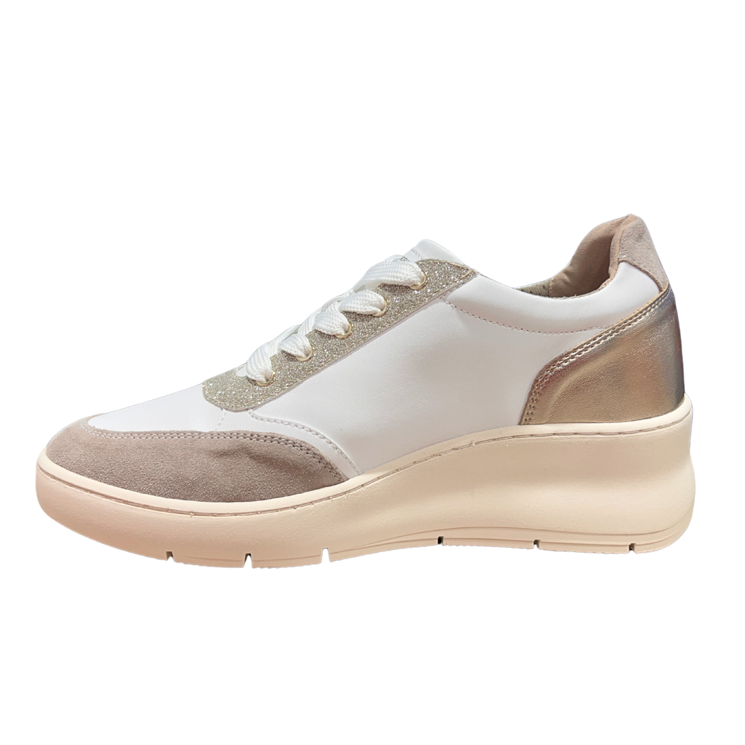 Donna Serena Womens Trainer 8G5606DM Idea Velour Pelle Tortora