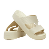 Crocs Womens Sandal Getaway Groove Platfrom HStrap Sandstone