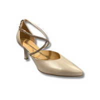 Bioeco women's silver leather shoe with buckle