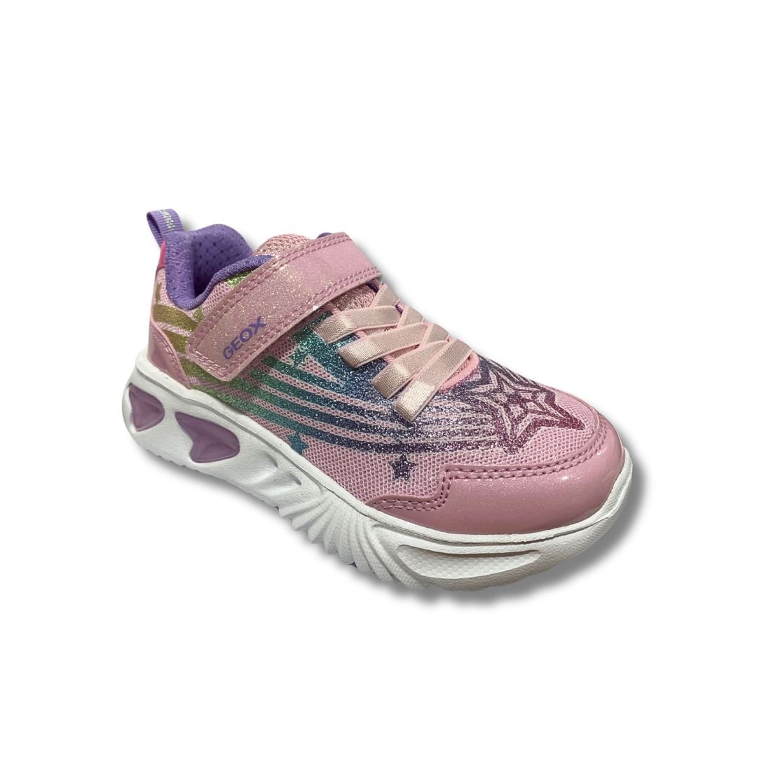 Geox girls' pink lace-up trainer