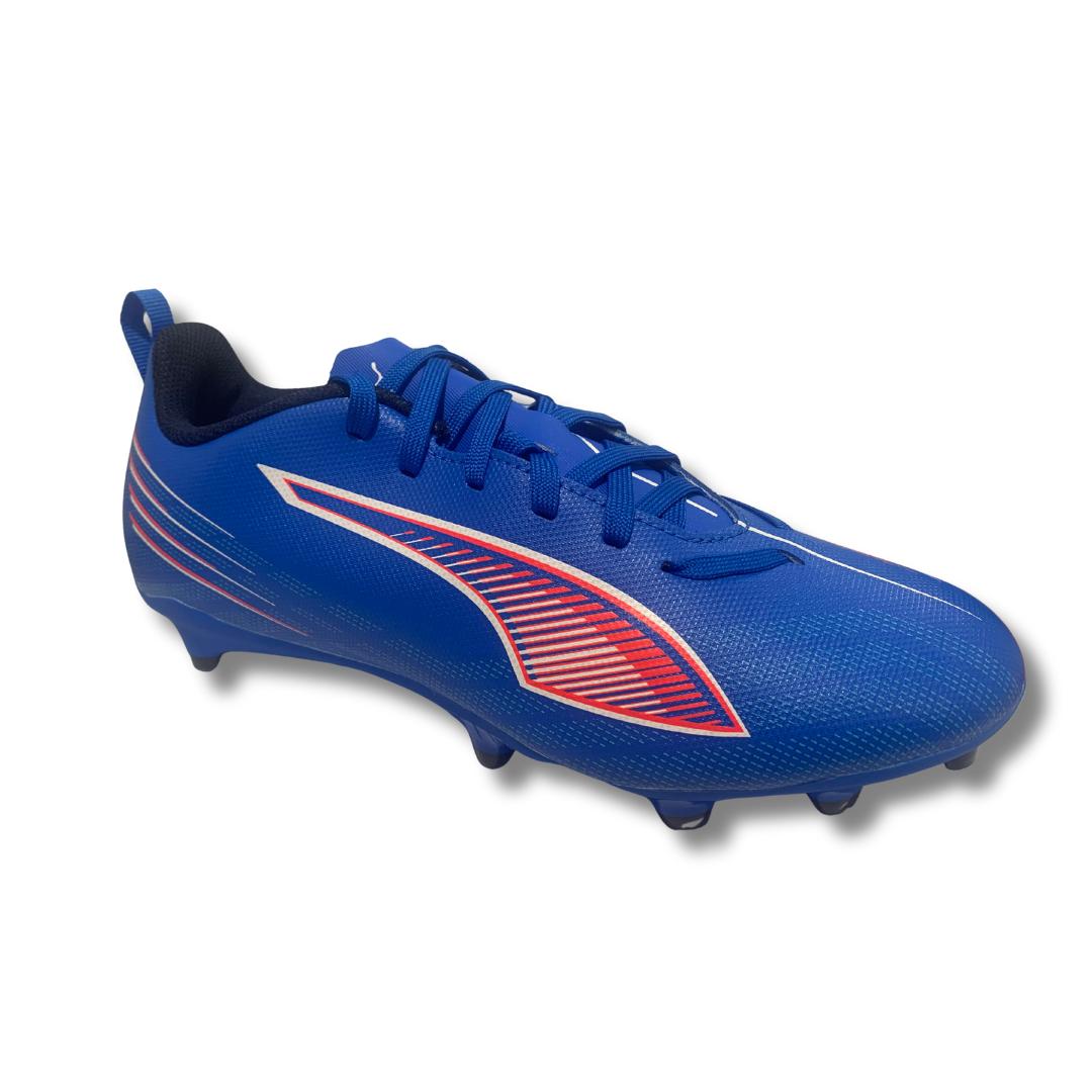 Puma Junior Football Boot Ultra 6 Play FG/AG Ultra Blue/White/Glowing Red