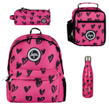 Hype Kids Lunch Bag ZSLR 333  Scribble Hearts Pink/Black