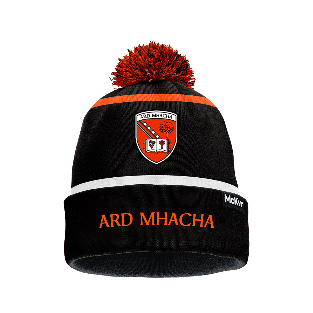 McKeever Youth Armagh GAA Bobble Hat Edge Black/White/Orange