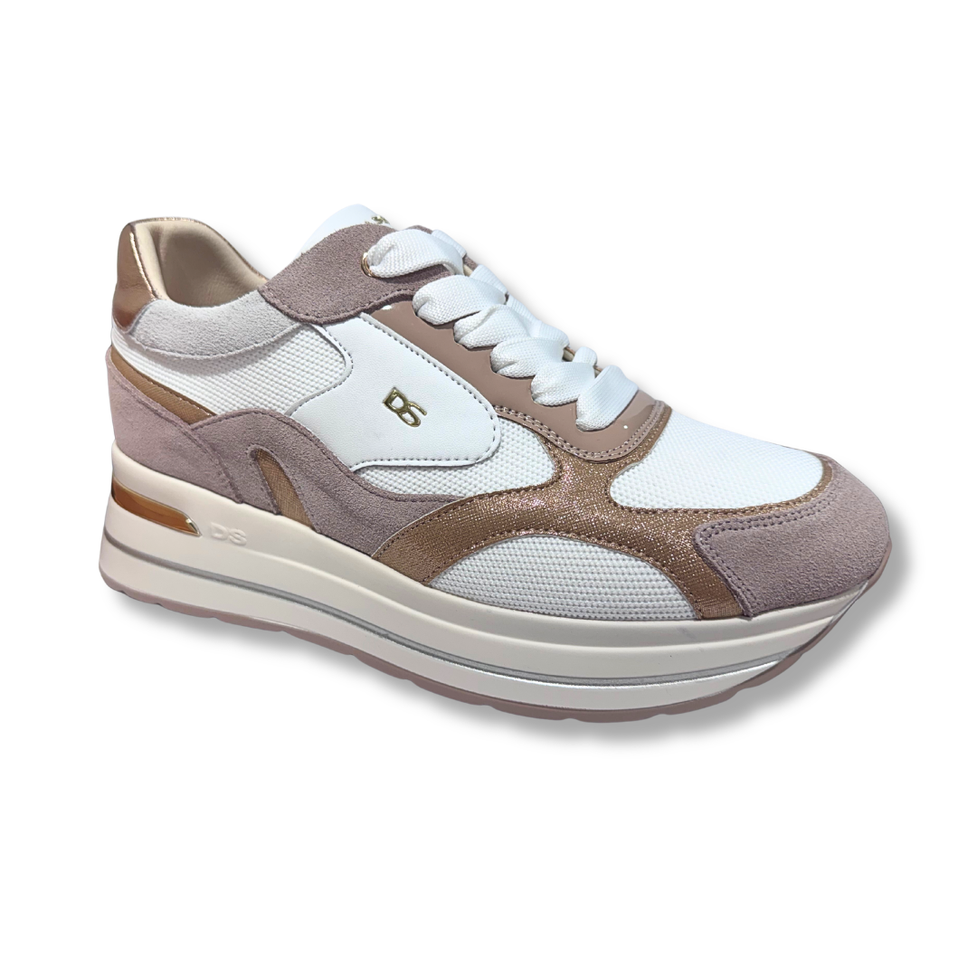 Donna Serena Womens Trainer Rebecca Bianco/Nude/Beige