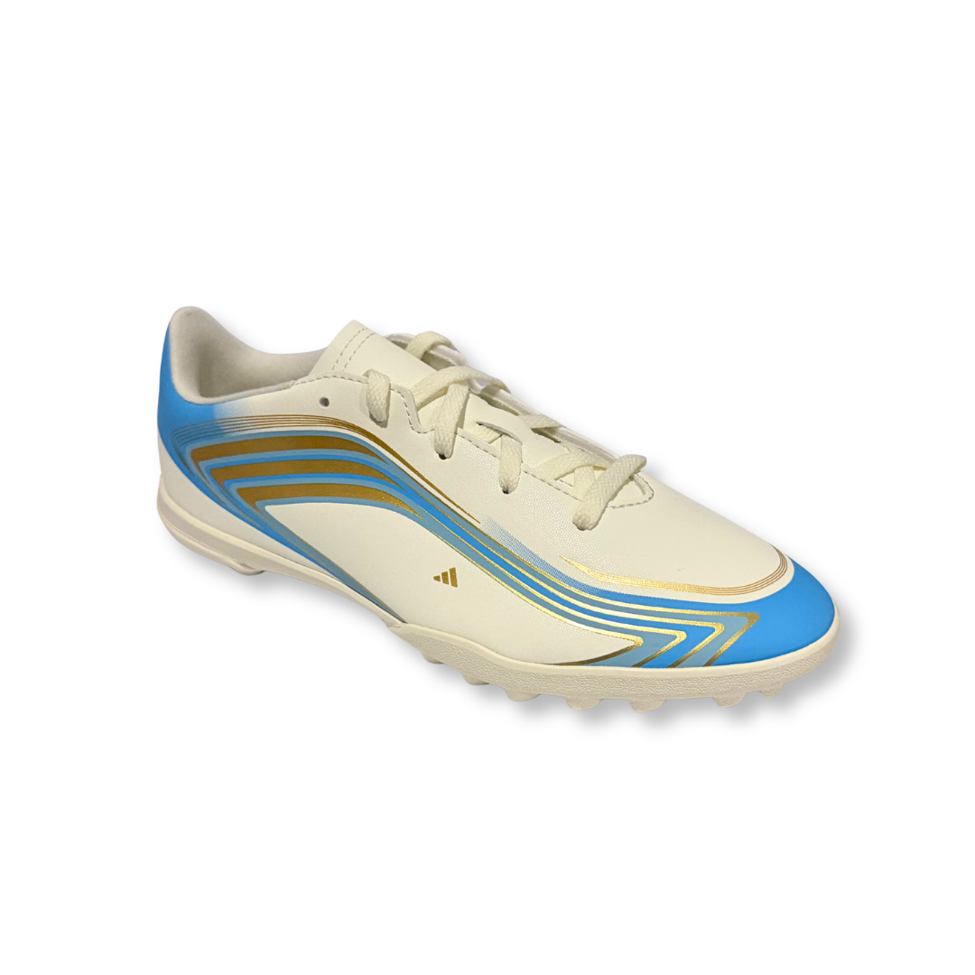 Adidas Junior Astro Turf Boot F50 Messi Club TF Ivory/Blue
