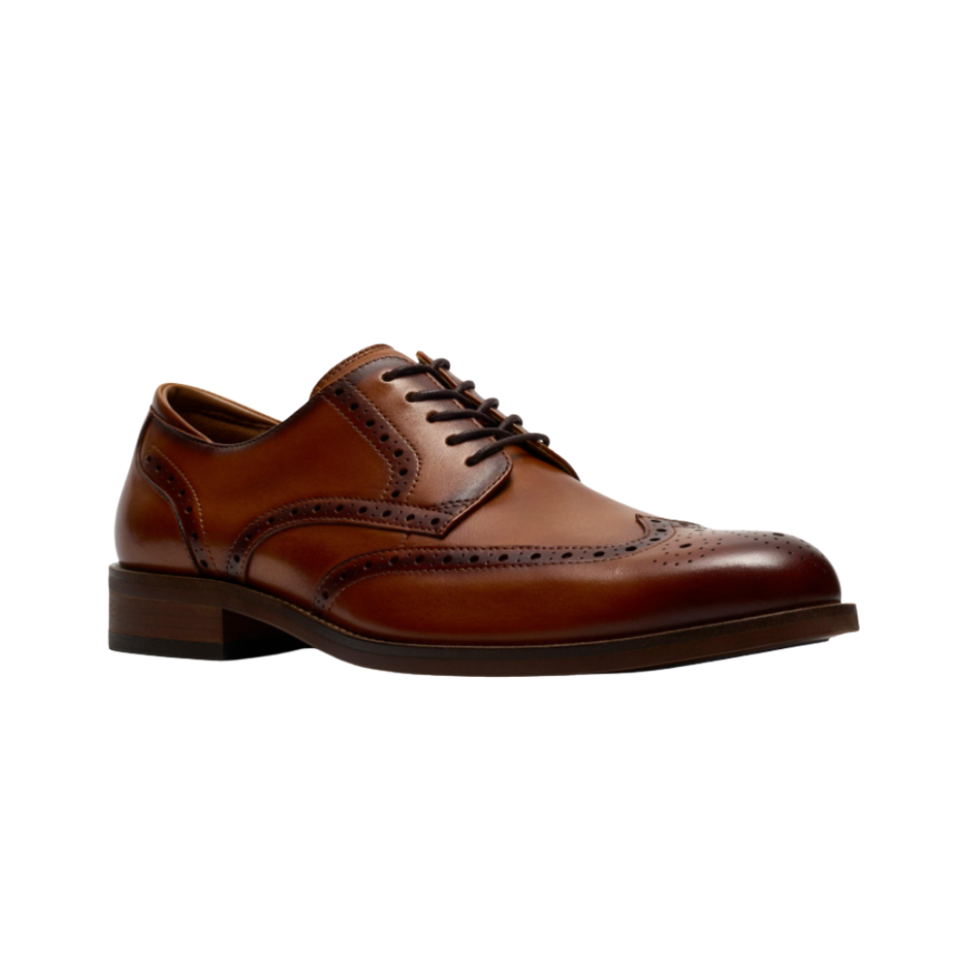 Clarks Mens Shoe Craft Remi Tip Tan Leather