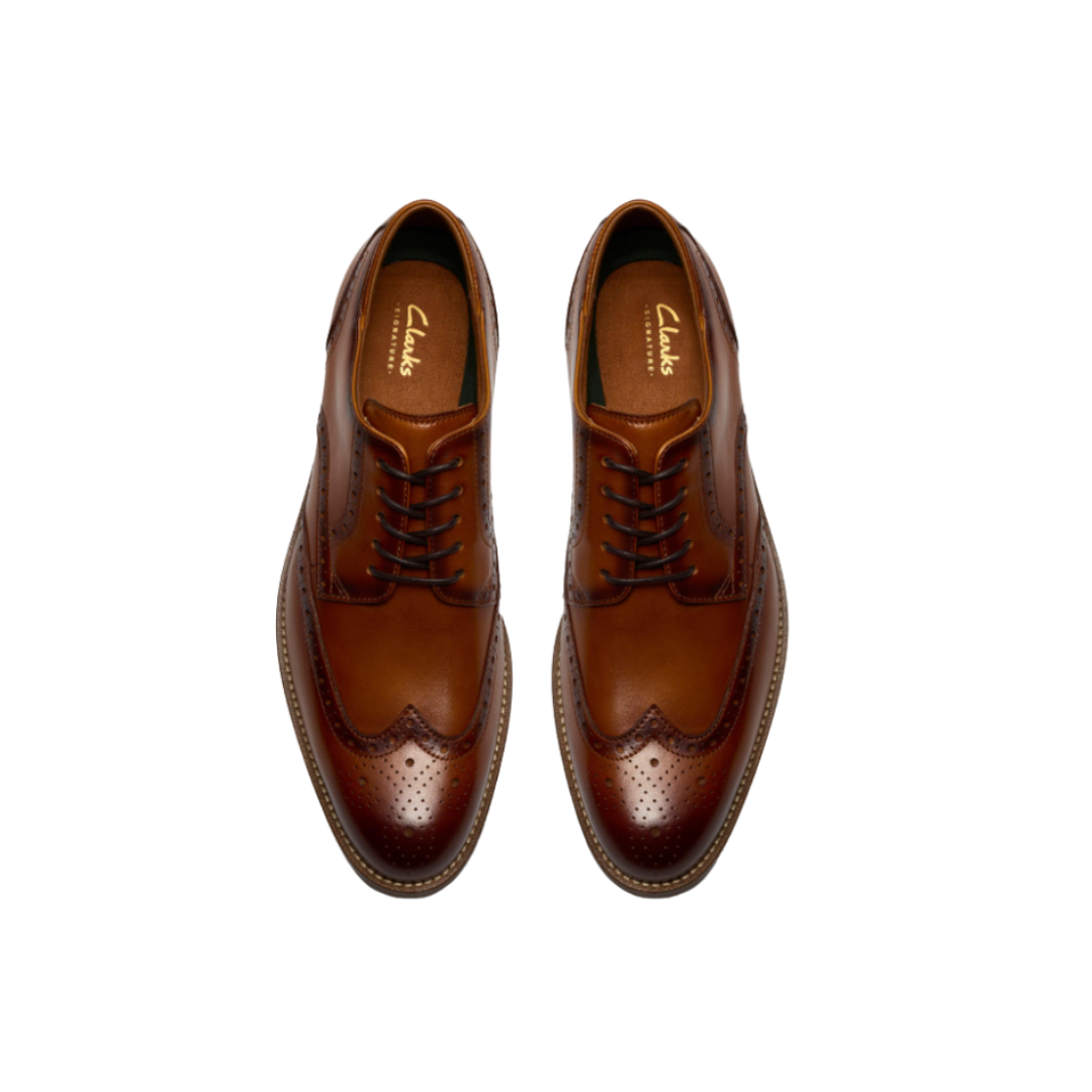 Clarks Mens Shoe Craft Remi Tip Tan Leather