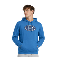 Under Armour Mens Hoodie Rival Fleece Branded Aegean Blue/White