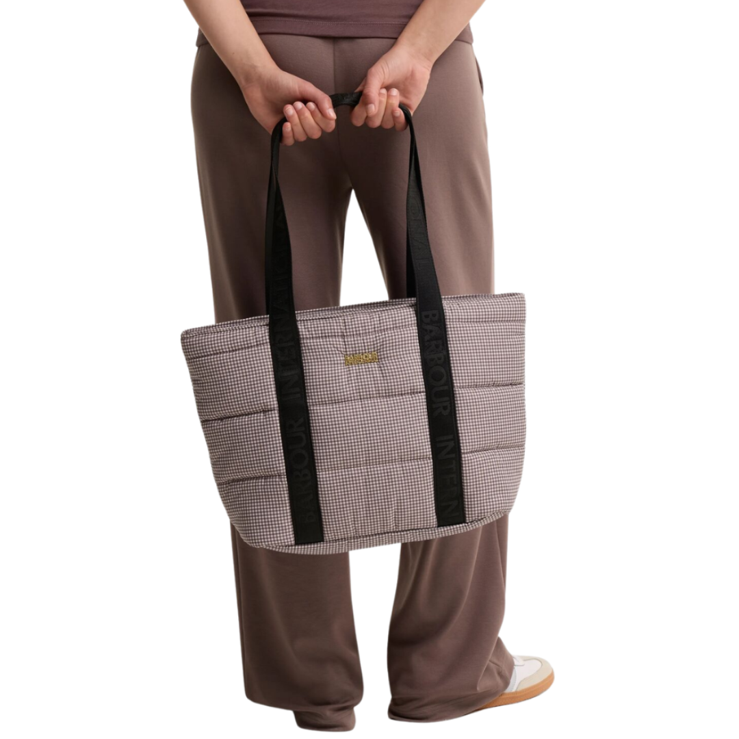 Barbour women's brown check tote bag