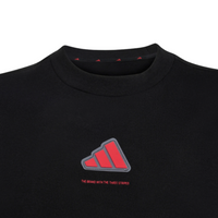 Adidas Boys T-Shirt Slogan Single Jersey Black