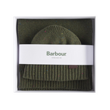 Barbour Mens Beanie/Scarf Carlton Fleck Gift Set Olive