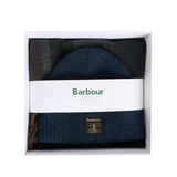 Barbour Mens Beanie/Scarf Westerdale Gift Set Navy/Grey