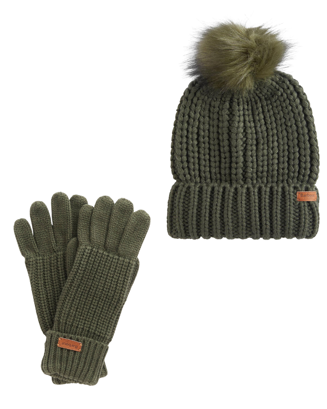 Barbour Womens Beanie Hat Saltburn Olive