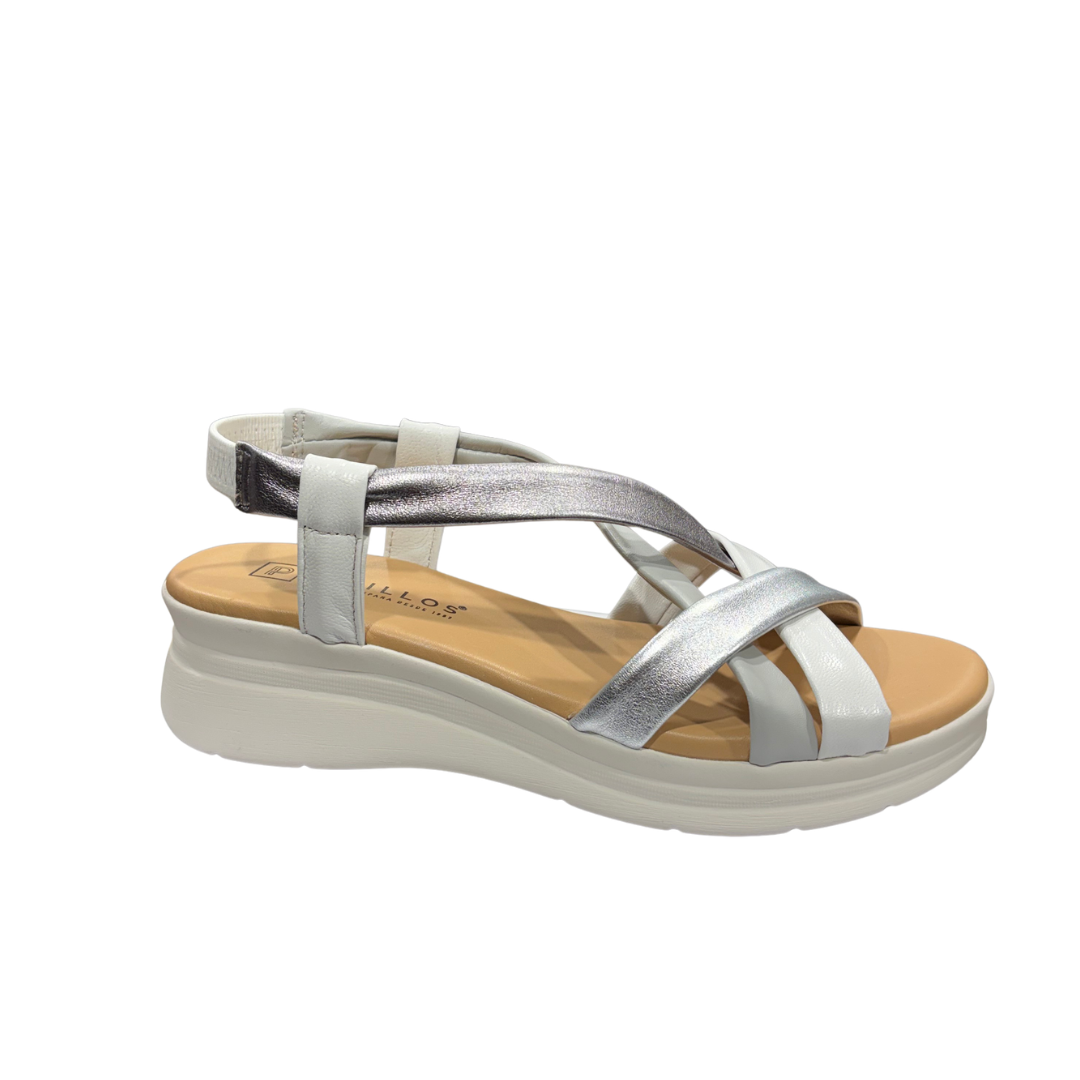 Pitillos women's white wedge sandal