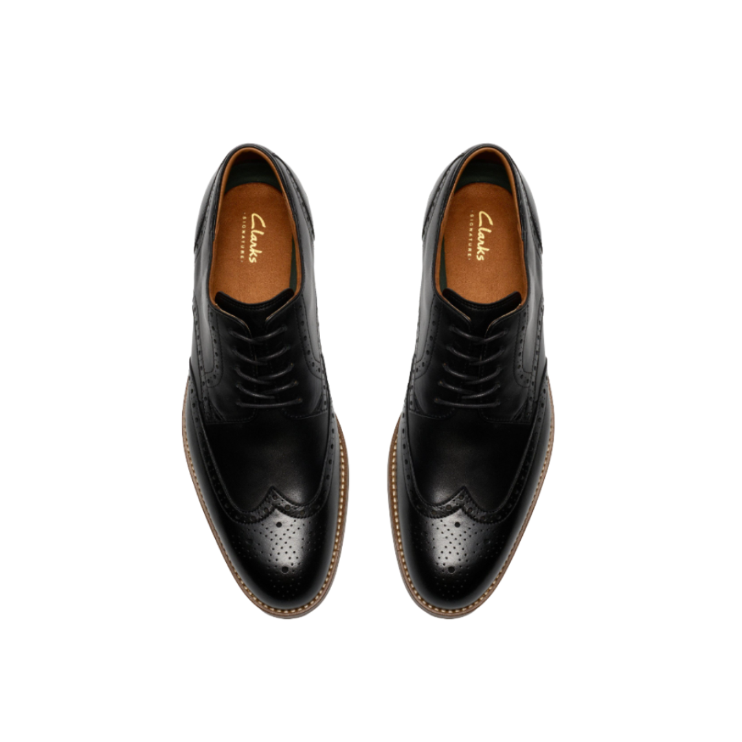 Clarks Mens Shoe Craft Remi Tip Black Leather