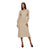 Vila Womens Jacia O-Neck L/S Rib Knit Midi Dress Natural Melange
