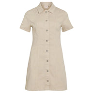 Vila Womens Dress Nisa S/S Denim Ecru