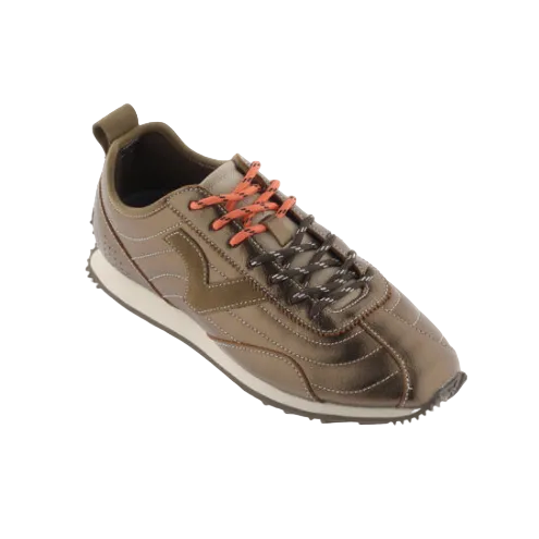 Victoria women's taupe and brown panelled casual trainers