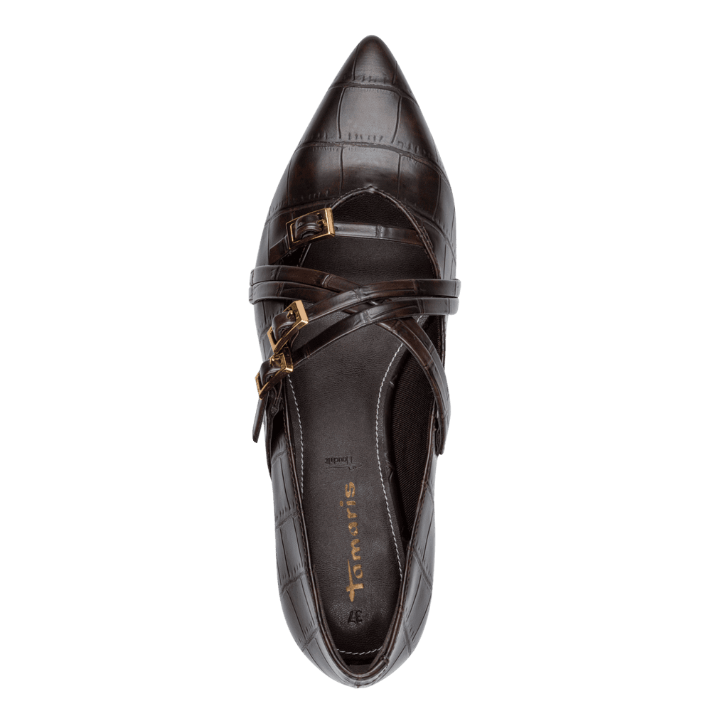 Tamaris Womens Shoe 22160-45 Mocca Croco