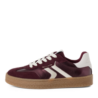 Tamaris women's burgundy suede trainer