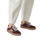Tamaris women's burgundy suede trainer