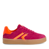 Tamaris women's pink suede lace-up trainer