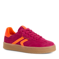 Tamaris women's pink suede lace-up trainer