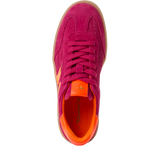 Tamaris women's pink suede lace-up trainer