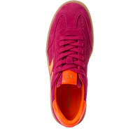 Tamaris women's pink suede lace-up trainer