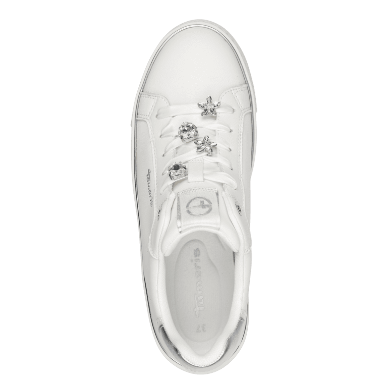 Tamaris Womens Trainer 1-23751-44 White/Silver