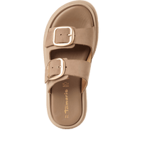 Tamaris women's taupe nubuck sandal with buckle