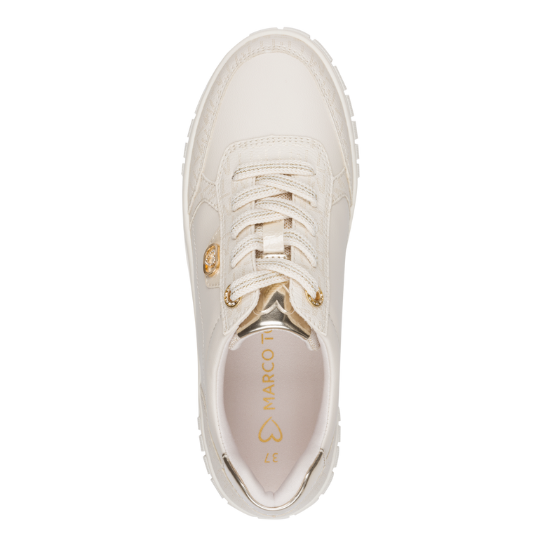 Marco Tozzi Womens Trainer 2-23706-46 402 Cream Comb