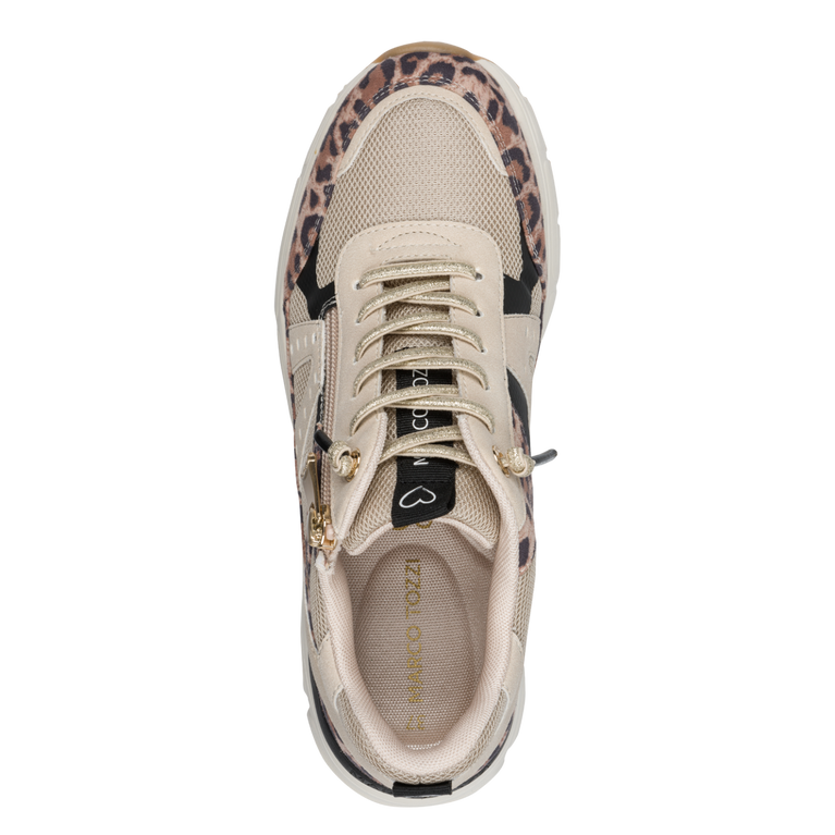 Marco Tozzi Womens Trainer 2-23756-46 Leo Beige Comb