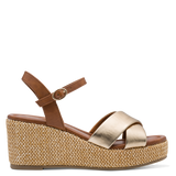 Marco Tozzi women's gold sandal with buckle