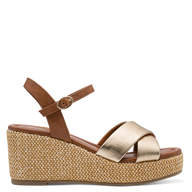 Marco Tozzi women's gold sandal with buckle