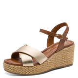 Marco Tozzi women's gold sandal with buckle