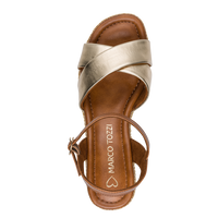 Marco Tozzi women's gold sandal with buckle