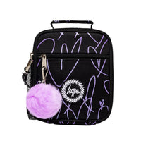 Hype Purple Glitter Scribble Heart Lunch Box