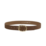 YAYA Womens Belt Suede Oval Buckle Delicioso Brown