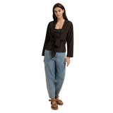 YAYA Womens Blouse Knotted Matching Sleeveless Top Delicioso Brown