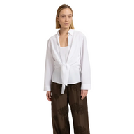 YAYA Womens Blouse Knotted Matching Sleeveless Top Pure White