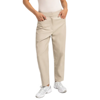 YAYA Womens Trouser Faux Leather Carrot Fit Pure Cashmere Grey