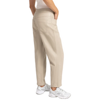 YAYA Womens Trouser Faux Leather Carrot Fit Pure Cashmere Grey