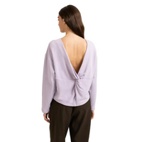 YAYA Womens Top V-Neck Twisted Detail Iris Purple