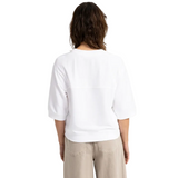 YAYA Womens Top Jersey Rib Short Sleeves Pure White