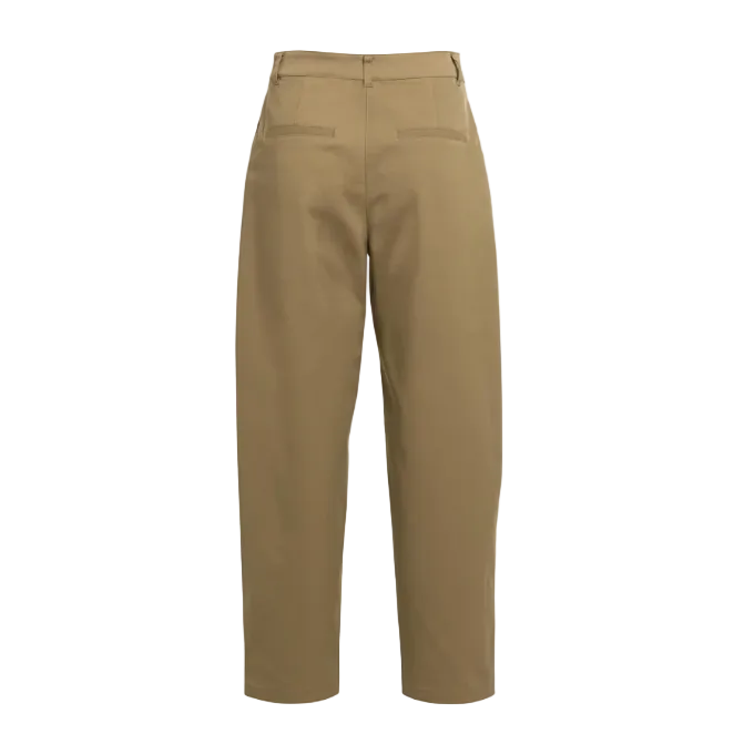 YAYA Womens Trouser Woven Straight Leg Sean Details Teak Brown
